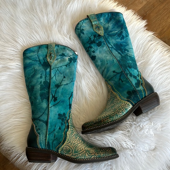 👗 Spring step L’Artise Laretilyn turquoise boot - Picture 1 of 9
